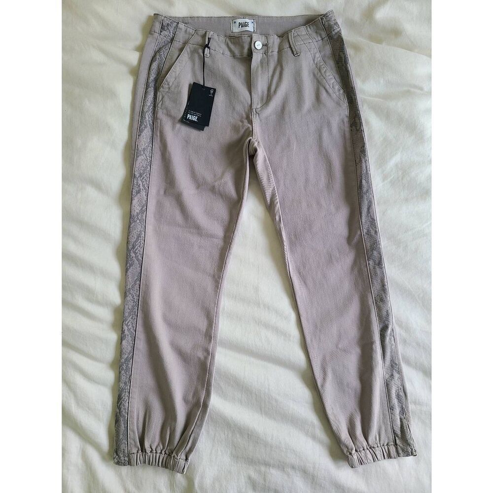 Paige Chino Pants Womens 30 Gray Denim Straight‎ Leg Regular Fit Slash Pockets - Picture 5 of 9